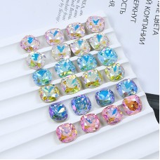 DZ 3010 10*10mm fat square shape effect color crystal fancy stone for nail art